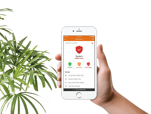 Alarm.com app on the phone
