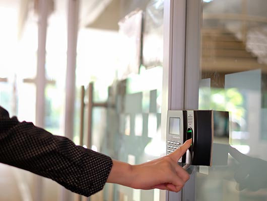 Person using biometric-reader