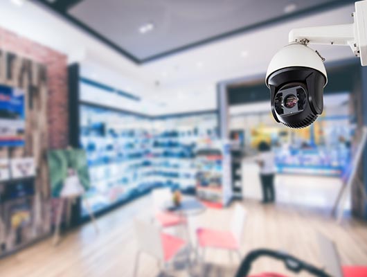 Installed indoor camera in retail store