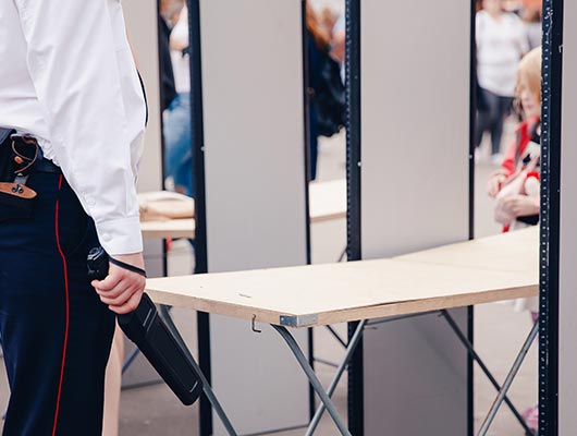 Installed metal detector in event venue