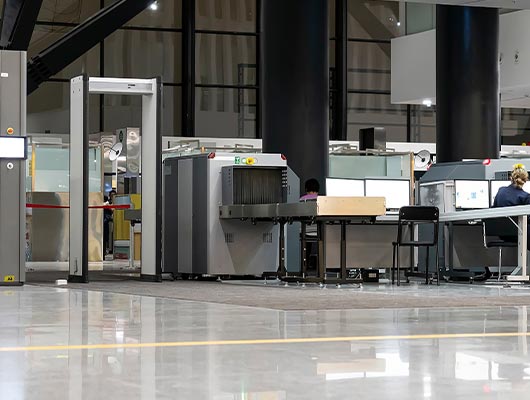 Metal detector installed in airport