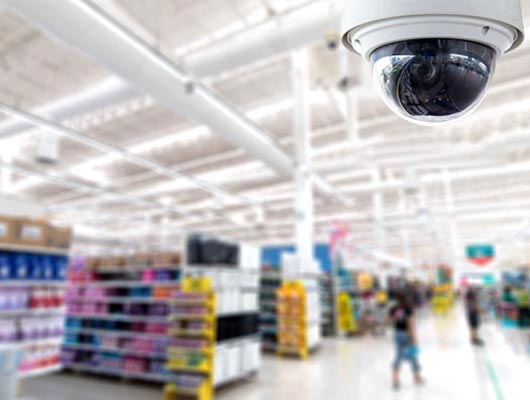 security camera and face recognition people in smart retail store retail loss prevention security camera