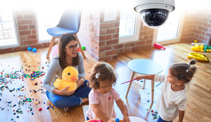 security camera in daycare center