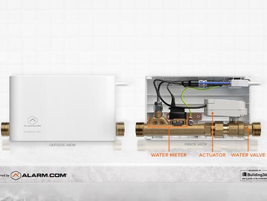 Inside and outside view of flood detection sensor