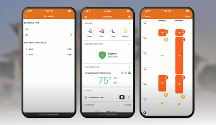 A smartphones displaying a smart home scheduling application