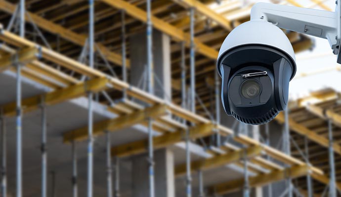 Security camera in construction area