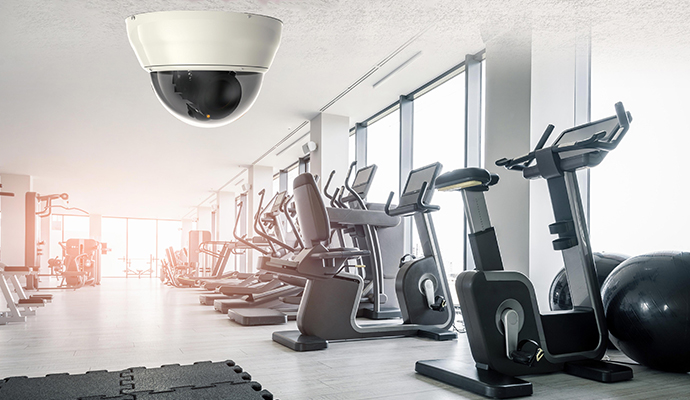 Security camera in fitness facilitie