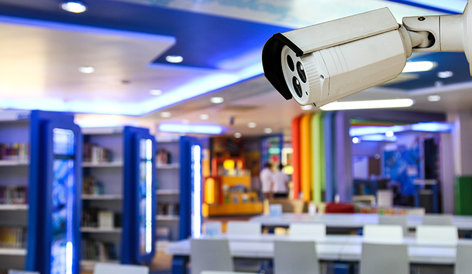 Security camera in library