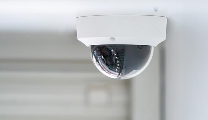 Surveillance camera mounted on the ceiling Surveillance camera mounted on the ceiling